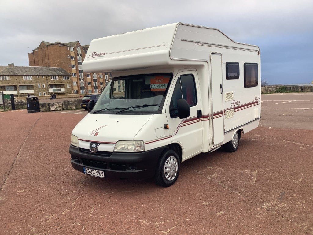 2003 Elddis Firestorm Peugeot coachbuilt motorhome in white — photo 1 of 13