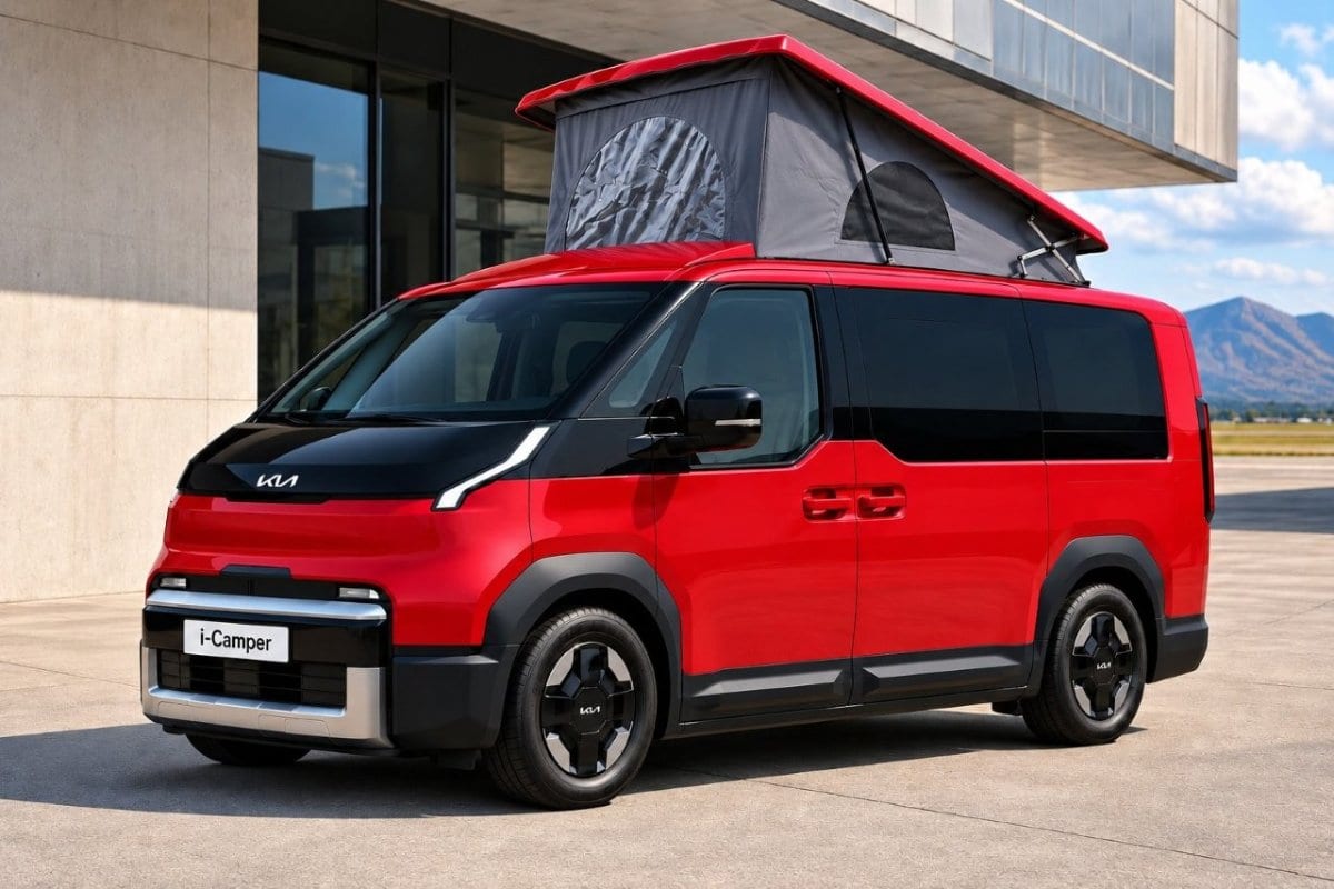 2027 Kia PV5 i-Camper Passenger Elite 71.2kWh fully in red — photo 1 of 40