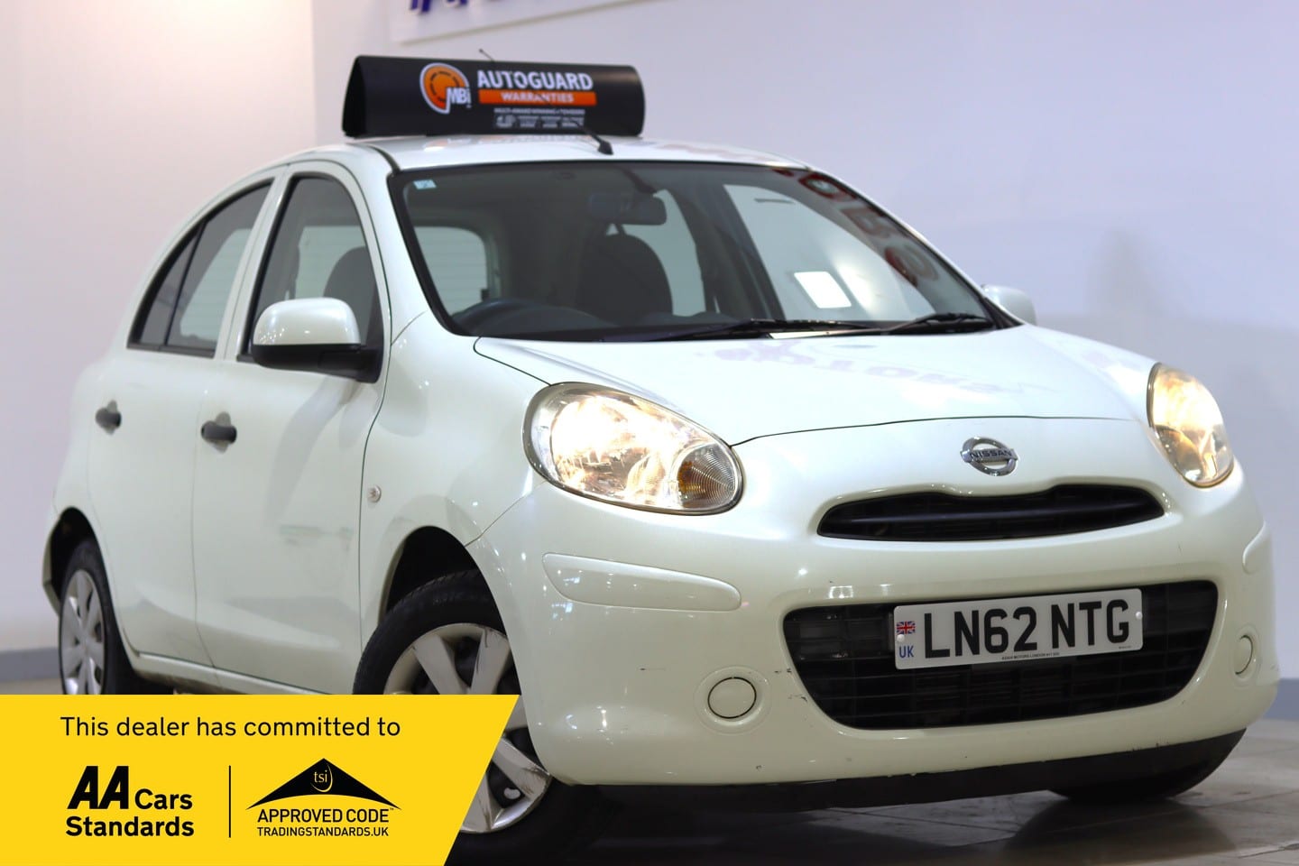 2012 Nissan Micra 1.2 12V Acenta CVT Euro 5 5dr in white — photo 1 of 76